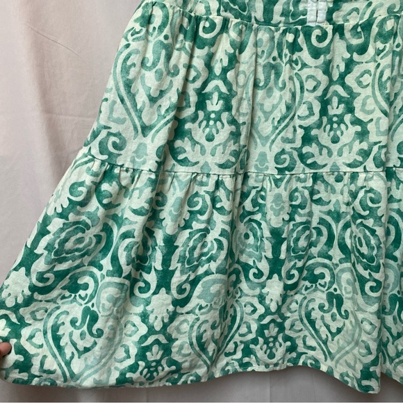 House of Harlow 1960 Women's Green Baroque Print Dress Size L Linen Blend Mini - Picture 7 of 11